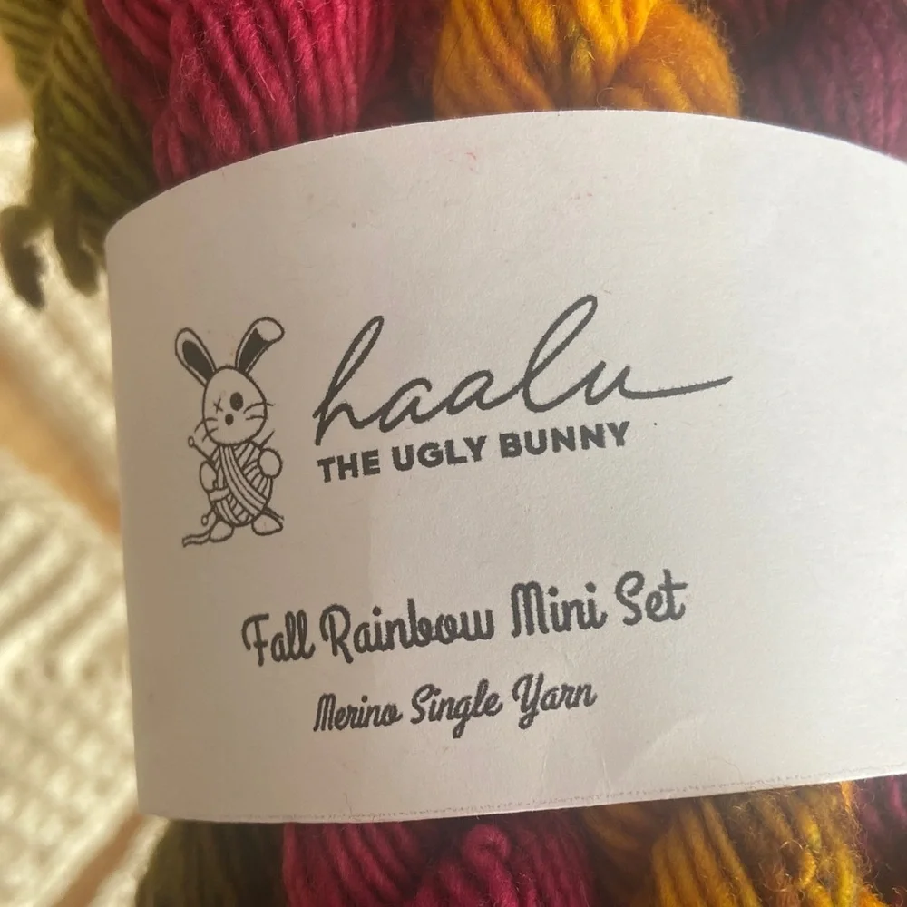 HAALU THE UGLY BUNNY Fall Rainbow mini skein set merino wool - Picture 3 of 10